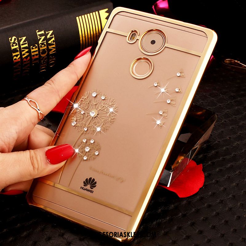 Futerał Huawei Mate 8 Złoto Trudno Przezroczysty Telefon Komórkowy Rhinestone Etui Tanie