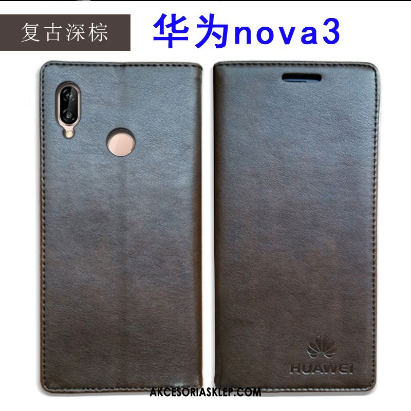 Futerał Huawei Nova 3 Prawdziwa Skóra Skórzany Futerał Telefon Komórkowy Czerwony All Inclusive Etui Na Sprzedaż