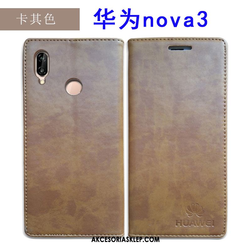 Futerał Huawei Nova 3 Prawdziwa Skóra Skórzany Futerał Telefon Komórkowy Czerwony All Inclusive Etui Na Sprzedaż