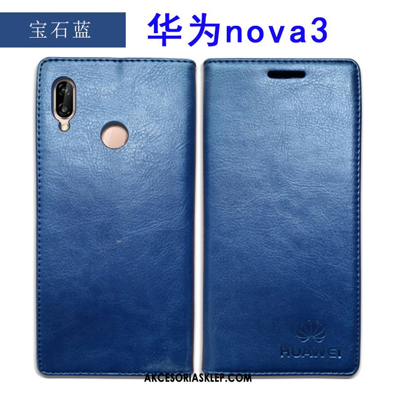 Futerał Huawei Nova 3 Prawdziwa Skóra Skórzany Futerał Telefon Komórkowy Czerwony All Inclusive Etui Na Sprzedaż