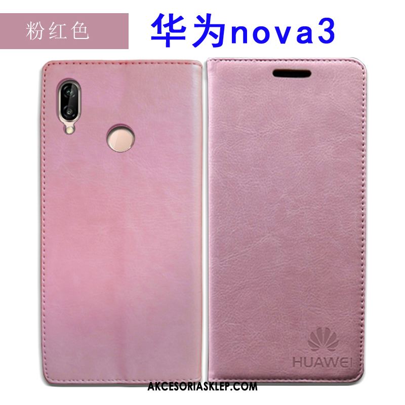 Futerał Huawei Nova 3 Prawdziwa Skóra Skórzany Futerał Telefon Komórkowy Czerwony All Inclusive Etui Na Sprzedaż