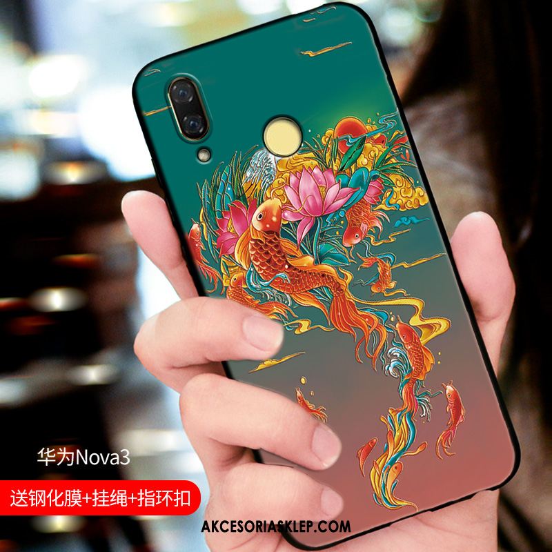 Futerał Huawei Nova 3 Wiszące Ozdoby Anti-fall All Inclusive Niebieski Czerwony Netto Pokrowce Sklep