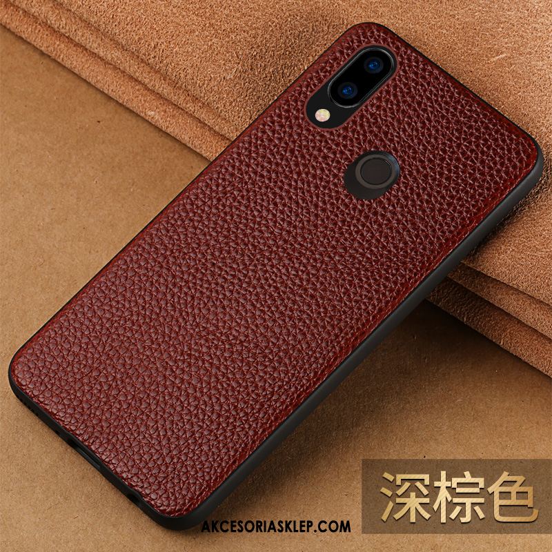 Futerał Huawei Nova 3e Skórzany Futerał Czerwony Prawdziwa Skóra Osobowość Ochraniacz Dyskont