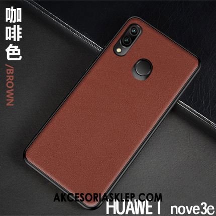 Futerał Huawei Nova 3e Telefon Komórkowy Prawdziwa Skóra Czerwony Skórzany Futerał Biznes Etui Tanie