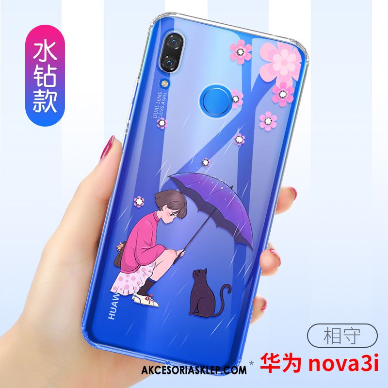 Futerał Huawei Nova 3i Przezroczysty Osobowość Silikonowe Modna Marka Niebieski Pokrowce Sprzedam