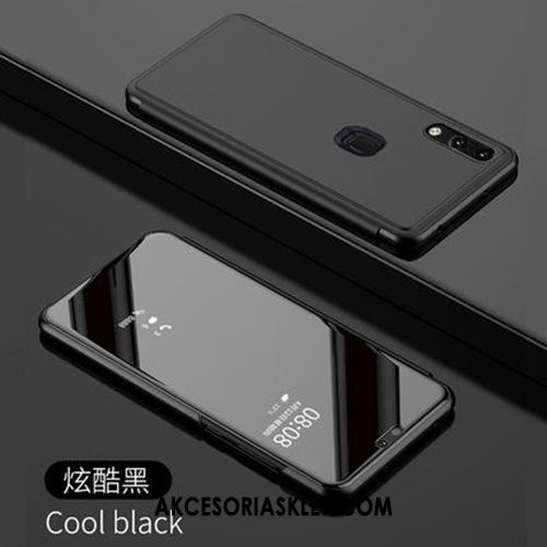 Futerał Huawei P20 Lite Skórzany Futerał Lustro Telefon Komórkowy Srebro Pokrowce Sklep