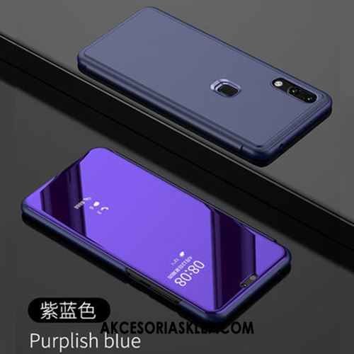 Futerał Huawei P20 Lite Skórzany Futerał Lustro Telefon Komórkowy Srebro Pokrowce Sklep