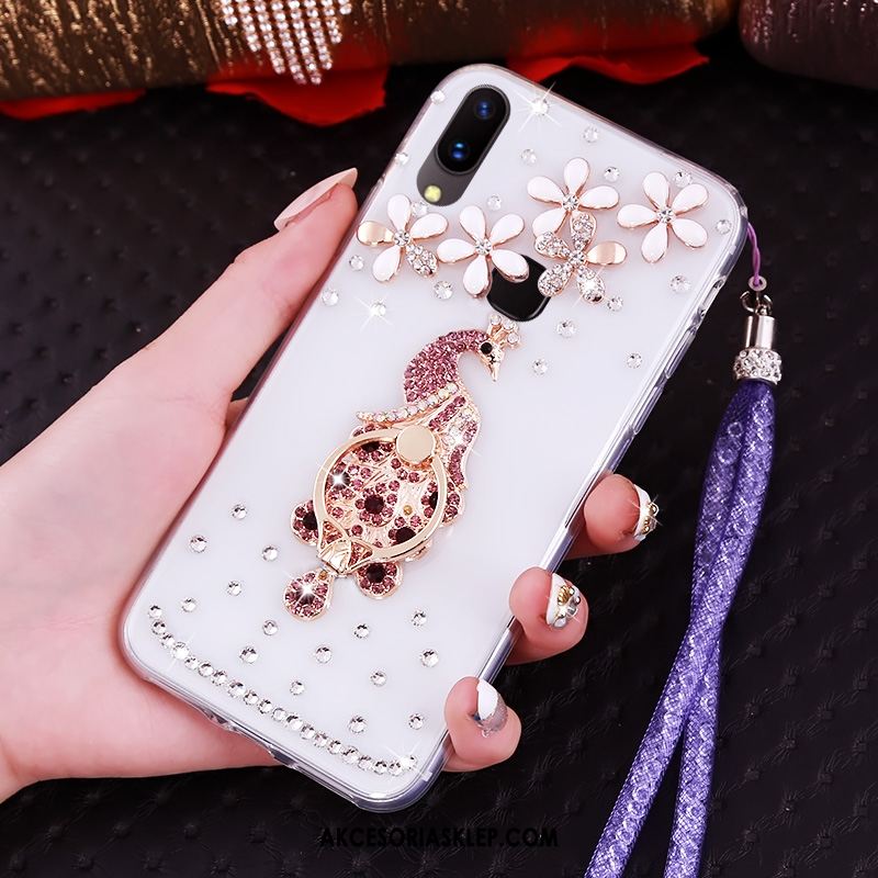 Futerał Huawei P20 Lite Telefon Komórkowy Rhinestone Ring Przezroczysty Wiszące Ozdoby Pokrowce Tanie