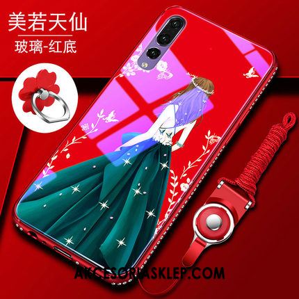 Futerał Huawei P20 Pro Szkło Rhinestone Silikonowe Telefon Komórkowy Czerwony Etui Online