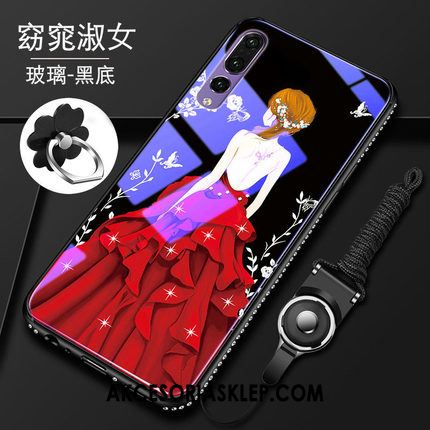 Futerał Huawei P20 Pro Szkło Rhinestone Silikonowe Telefon Komórkowy Czerwony Etui Online