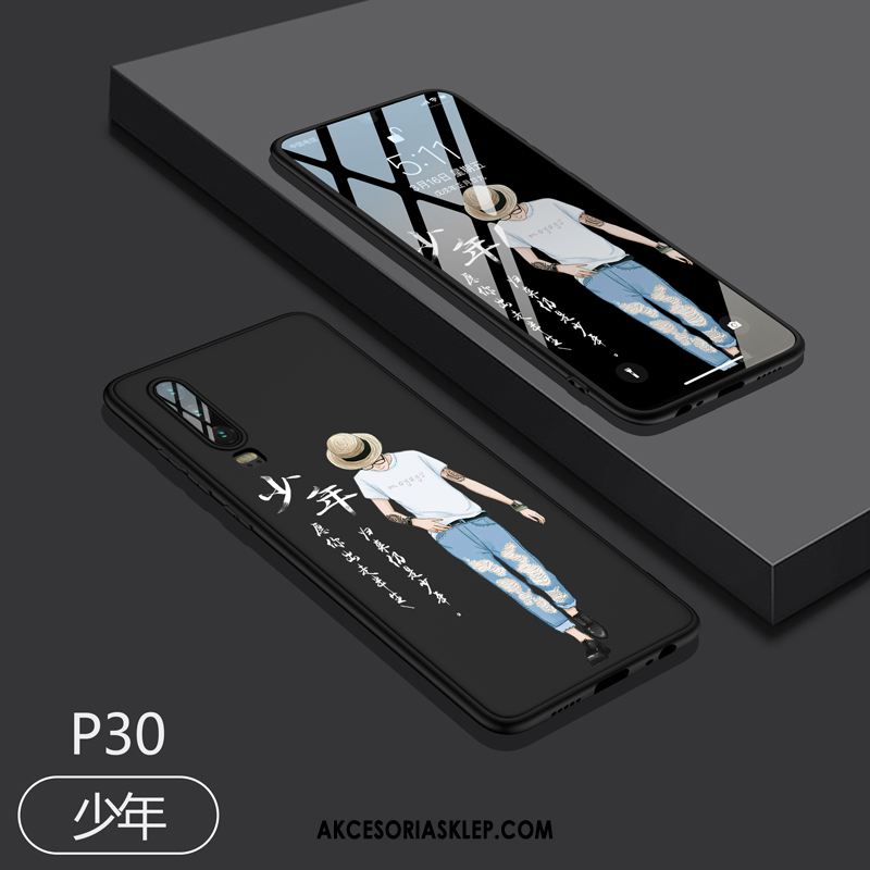 Futerał Huawei P30 Czerwony Netto Anti-fall Telefon Komórkowy Czarny Silikonowe Etui Sklep