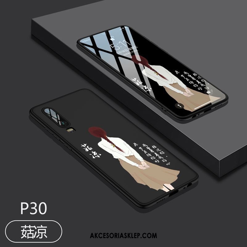 Futerał Huawei P30 Czerwony Netto Anti-fall Telefon Komórkowy Czarny Silikonowe Etui Sklep