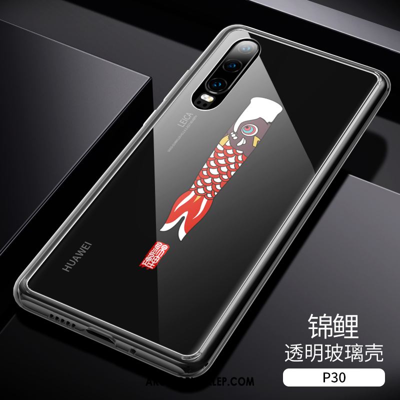 Futerał Huawei P30 Przezroczysty Cienkie Czarny Chiński Styl Anti-fall Obudowa Sprzedam