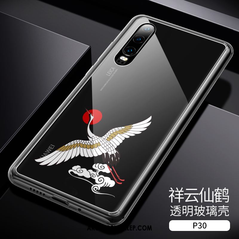 Futerał Huawei P30 Przezroczysty Cienkie Czarny Chiński Styl Anti-fall Obudowa Sprzedam