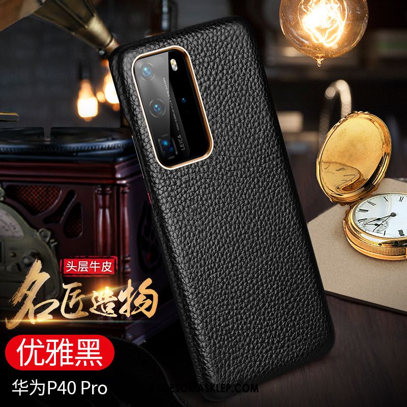 Futerał Huawei P40 Pro Prawdziwa Skóra Proste Granica Wiatr Ochraniacz Etui Kup