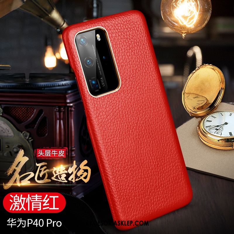 Futerał Huawei P40 Pro Prawdziwa Skóra Proste Granica Wiatr Ochraniacz Etui Kup