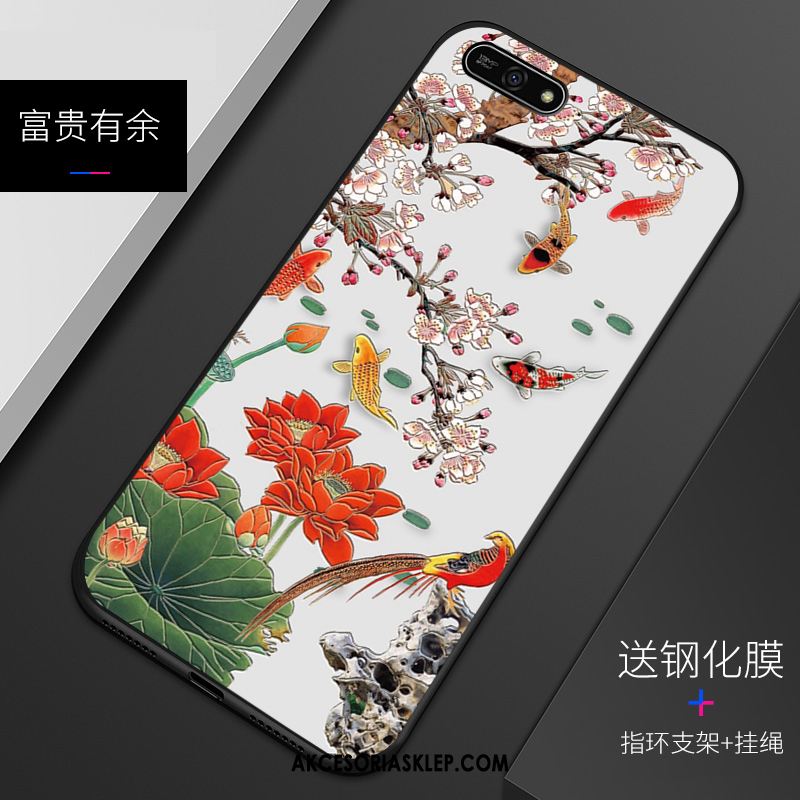 Futerał Huawei Y6 2018 Silikonowe Ochraniacz Telefon Komórkowy Wzór Biały Obudowa Tanie