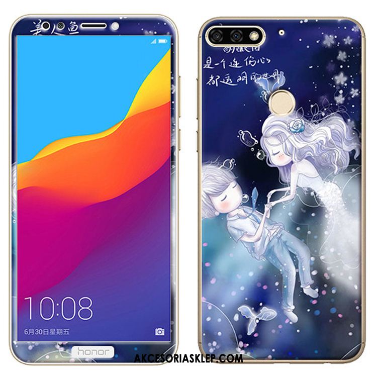 Futerał Huawei Y7 2018 Kreskówka Zielony Miękki Telefon Komórkowy Szkło Hartowane Obudowa Sklep
