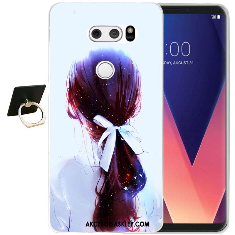 Futerał Lg V30 Czarny Relief Silikonowe Ochraniacz All Inclusive Etui Tanie