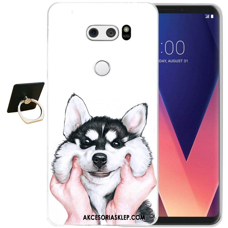 Futerał Lg V30 Czarny Relief Silikonowe Ochraniacz All Inclusive Etui Tanie