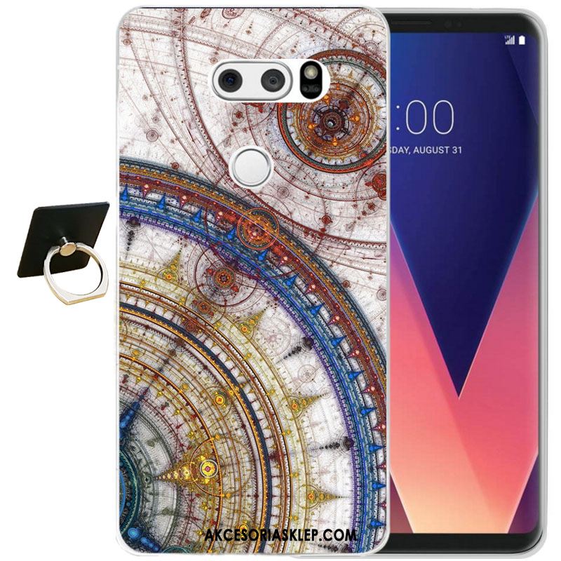 Futerał Lg V30 Czarny Relief Silikonowe Ochraniacz All Inclusive Etui Tanie