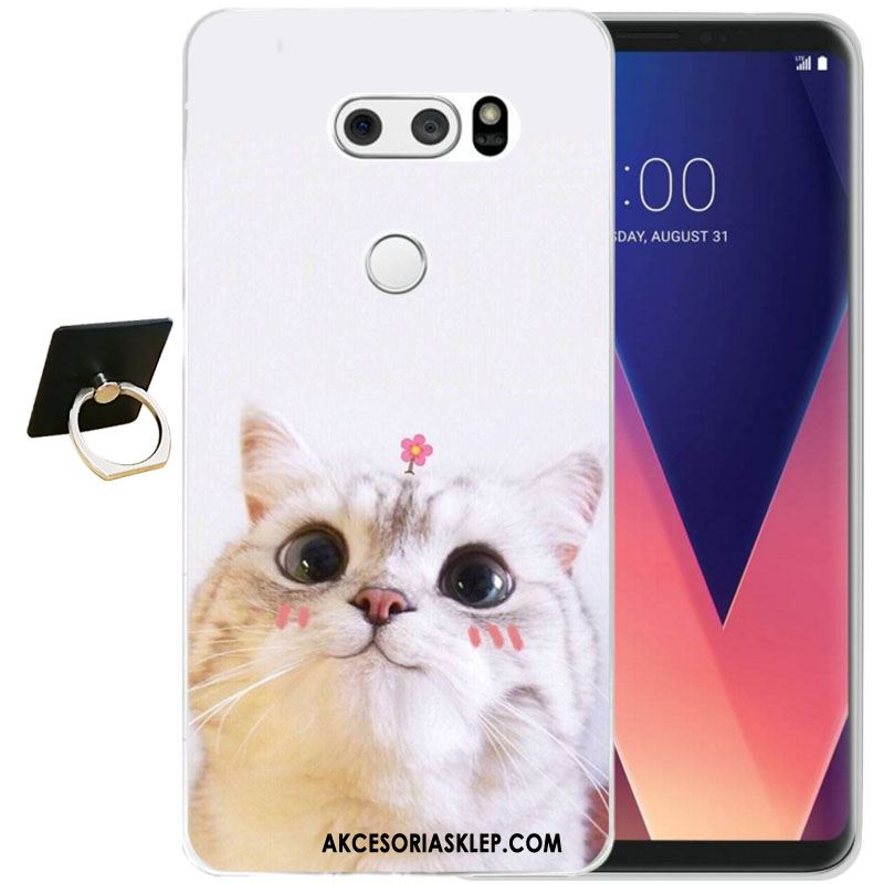 Futerał Lg V30 Czarny Relief Silikonowe Ochraniacz All Inclusive Etui Tanie