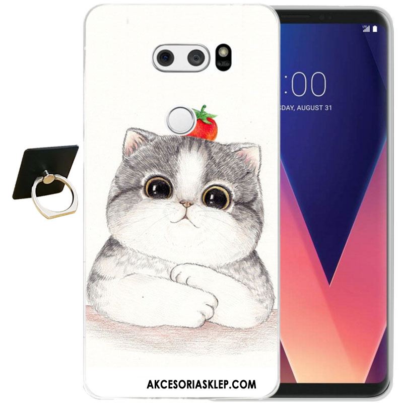 Futerał Lg V30 Czarny Relief Silikonowe Ochraniacz All Inclusive Etui Tanie