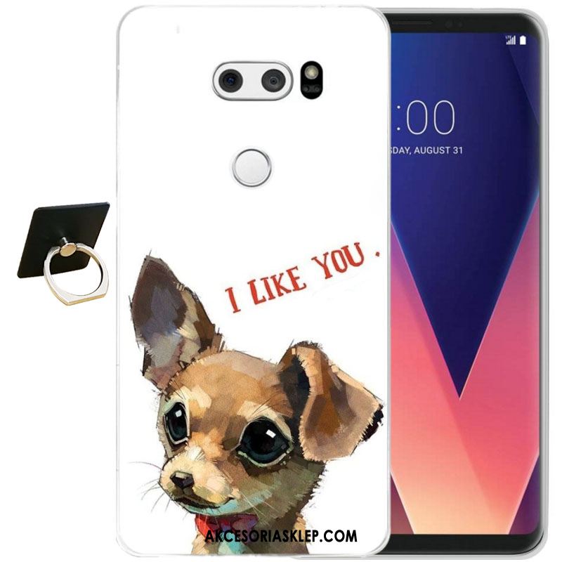 Futerał Lg V30 Czarny Relief Silikonowe Ochraniacz All Inclusive Etui Tanie