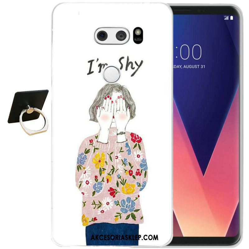 Futerał Lg V30 Czarny Relief Silikonowe Ochraniacz All Inclusive Etui Tanie