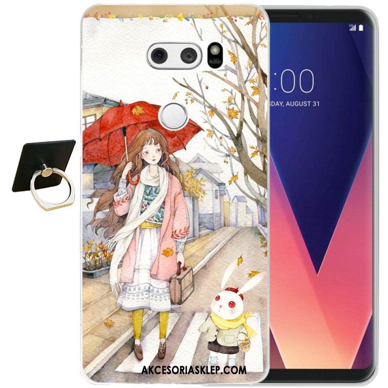 Futerał Lg V30 Czarny Relief Silikonowe Ochraniacz All Inclusive Etui Tanie