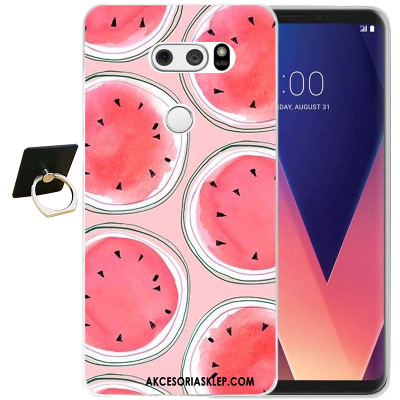 Futerał Lg V30 Czarny Relief Silikonowe Ochraniacz All Inclusive Etui Tanie