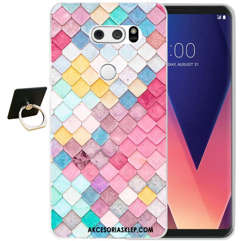 Futerał Lg V30 Czarny Relief Silikonowe Ochraniacz All Inclusive Etui Tanie