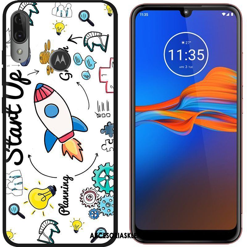 Futerał Moto E6 Plus Telefon Komórkowy Kreatywne Nubuku Czarny Zielony Obudowa Dyskont