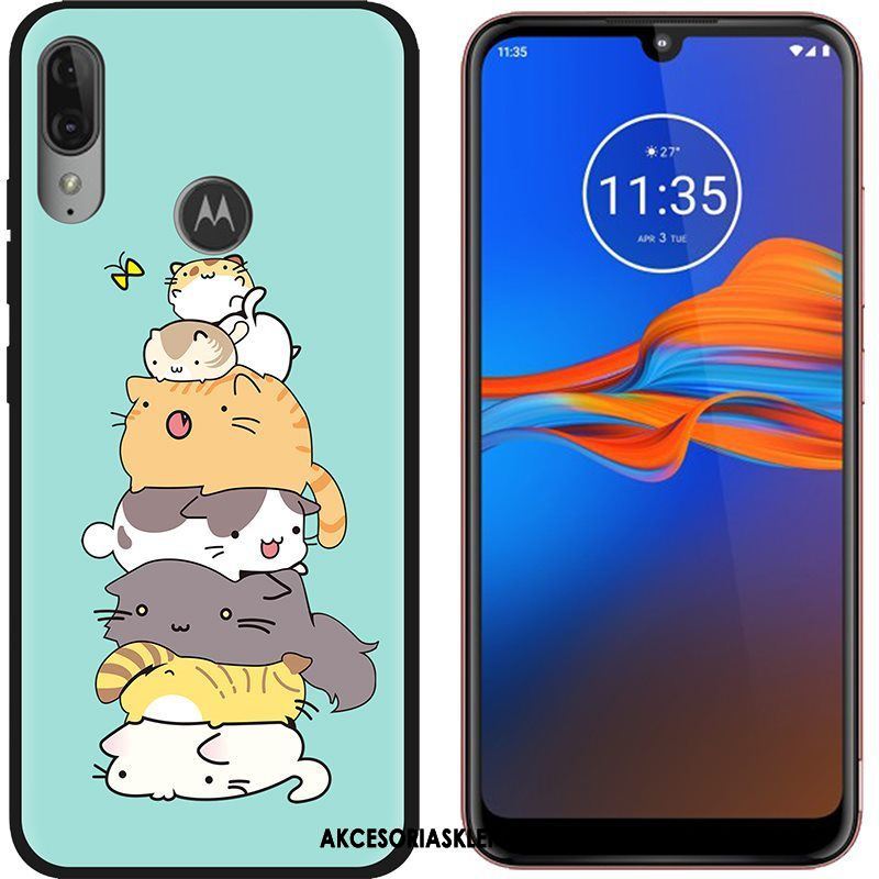 Futerał Moto E6 Plus Telefon Komórkowy Kreatywne Nubuku Czarny Zielony Obudowa Dyskont