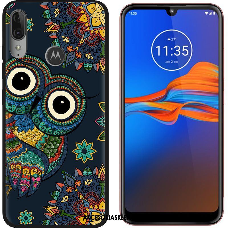 Futerał Moto E6 Plus Telefon Komórkowy Kreatywne Nubuku Czarny Zielony Obudowa Dyskont