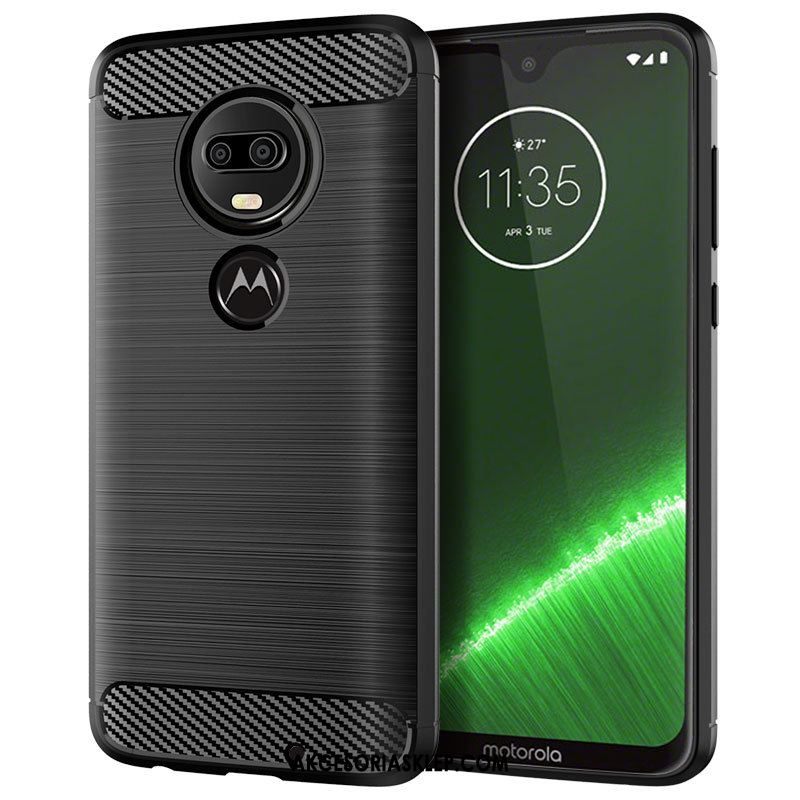 Futerał Moto G7 Plus Jedwab Niebieski Miękki Wzór Ochraniacz Pokrowce Tanie