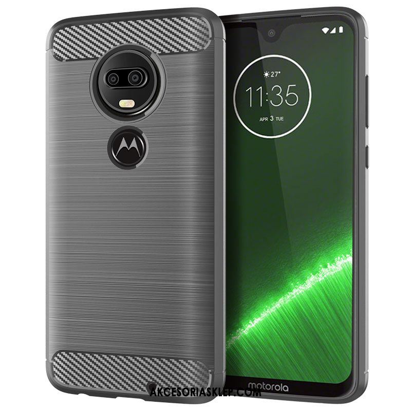 Futerał Moto G7 Plus Jedwab Niebieski Miękki Wzór Ochraniacz Pokrowce Tanie