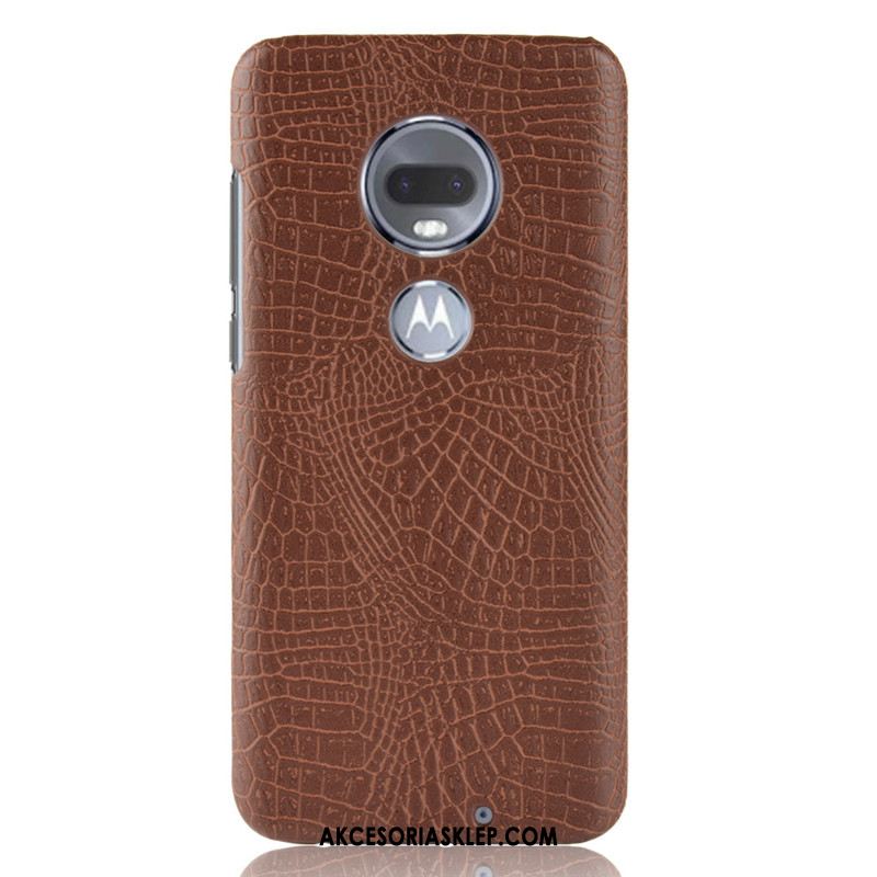 Futerał Moto G7 Plus Ochraniacz Ciemno Niebieski Wzór Krokodyla Trudno Telefon Komórkowy Obudowa Tanie