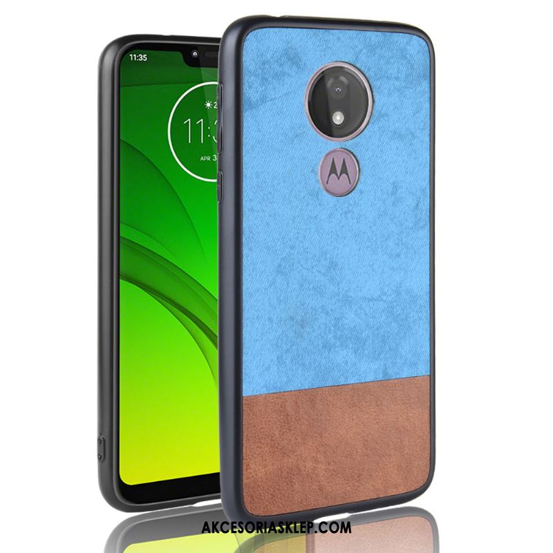 Futerał Moto G7 Power Nubuku All Inclusive Ochraniacz Denim Niebieski Obudowa Tanie