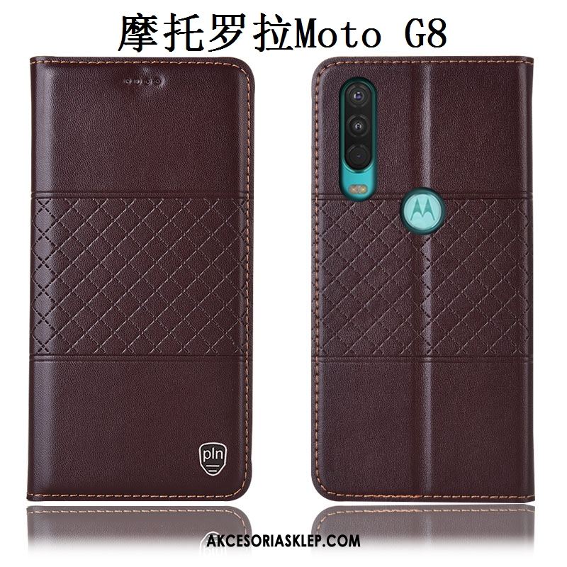 Futerał Moto G8 All Inclusive Anti-fall Prawdziwa Skóra Telefon Komórkowy Czerwony Etui Kup