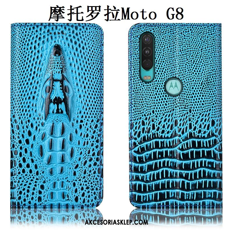 Futerał Moto G8 Anti-fall Żółty Ochraniacz All Inclusive Prawdziwa Skóra Etui Dyskont