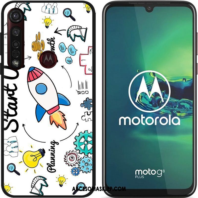 Futerał Moto G8 Plus Pu Miękki Kreskówka Kreatywne Czarny Pokrowce Sklep