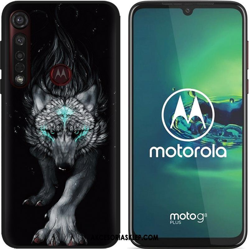 Futerał Moto G8 Plus Pu Miękki Kreskówka Kreatywne Czarny Pokrowce Sklep