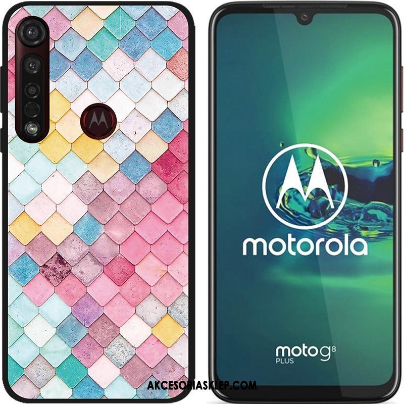 Futerał Moto G8 Plus Pu Miękki Kreskówka Kreatywne Czarny Pokrowce Sklep