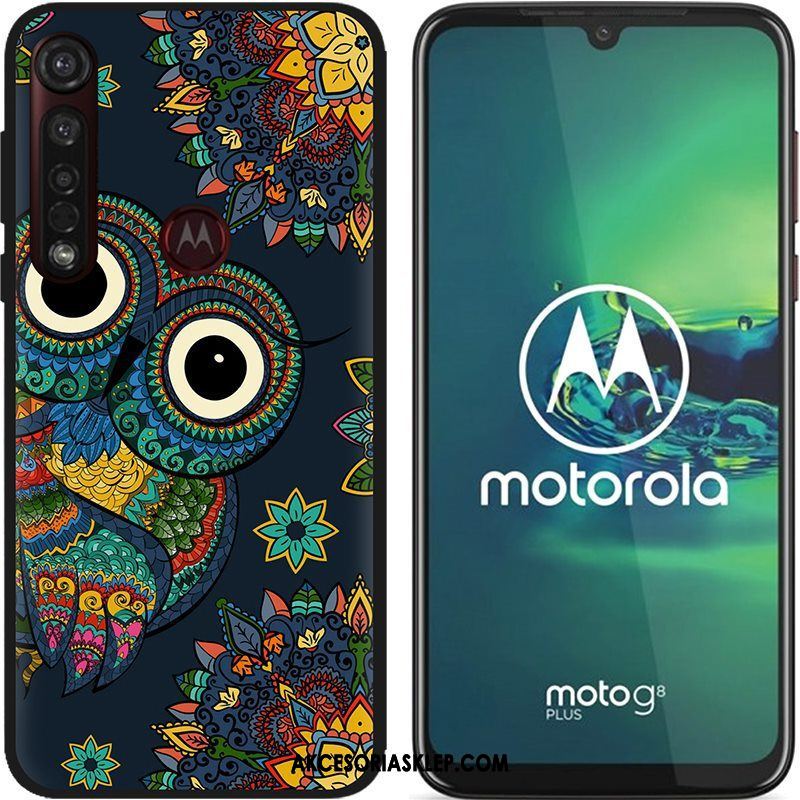 Futerał Moto G8 Plus Pu Miękki Kreskówka Kreatywne Czarny Pokrowce Sklep