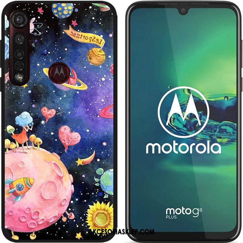 Futerał Moto G8 Plus Pu Miękki Kreskówka Kreatywne Czarny Pokrowce Sklep