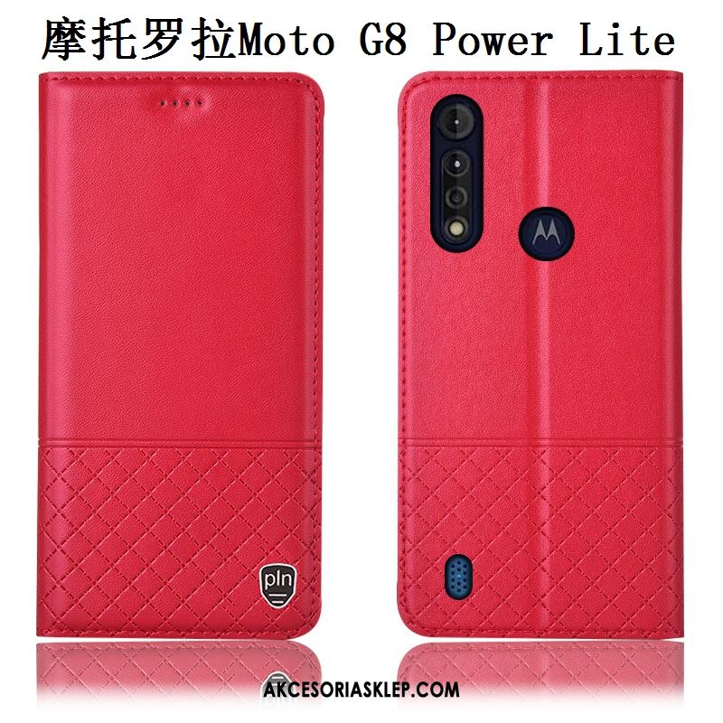 Futerał Moto G8 Power Lite Anti-fall All Inclusive Niebieski Prawdziwa Skóra Telefon Komórkowy Etui Sklep