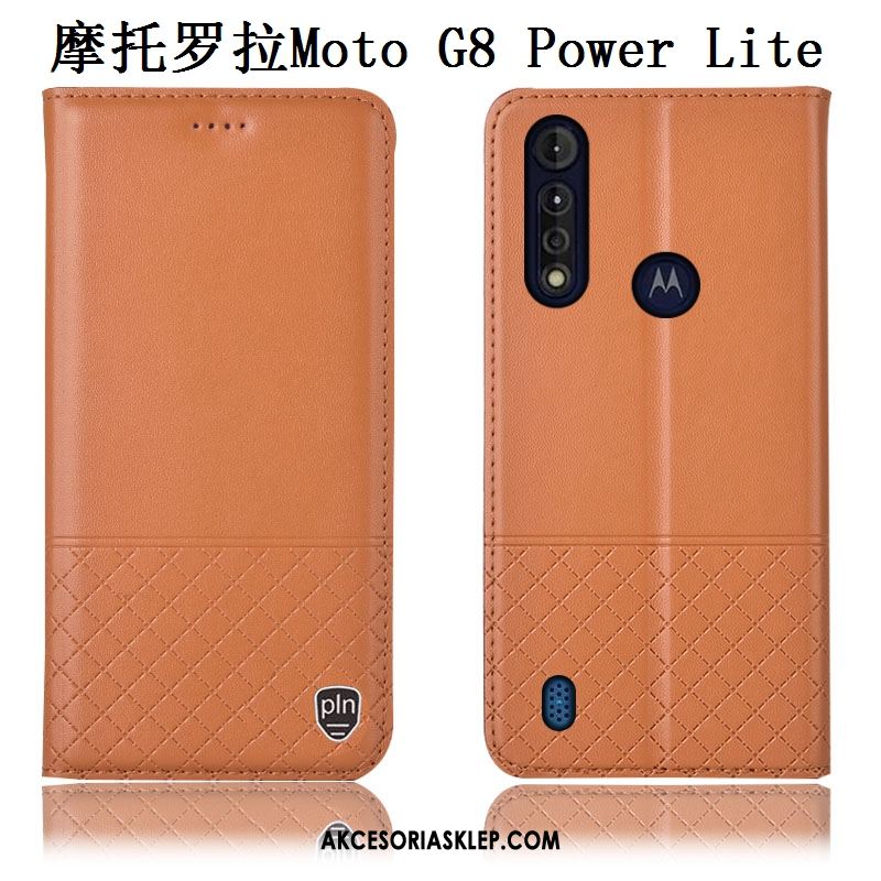 Futerał Moto G8 Power Lite Anti-fall All Inclusive Niebieski Prawdziwa Skóra Telefon Komórkowy Etui Sklep