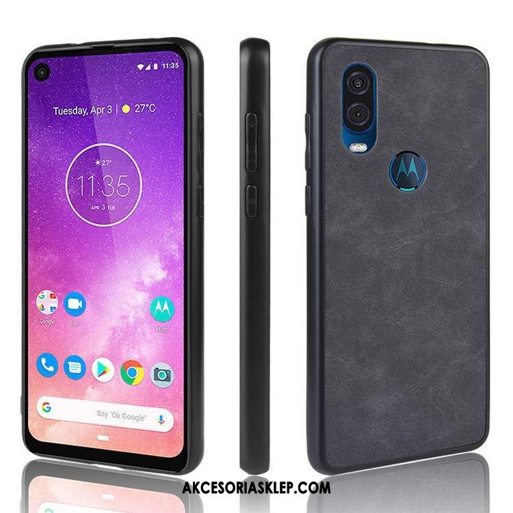 Futerał Motorola One Vision Czarny Ochraniacz Telefon Komórkowy Anti-fall Obudowa Sklep