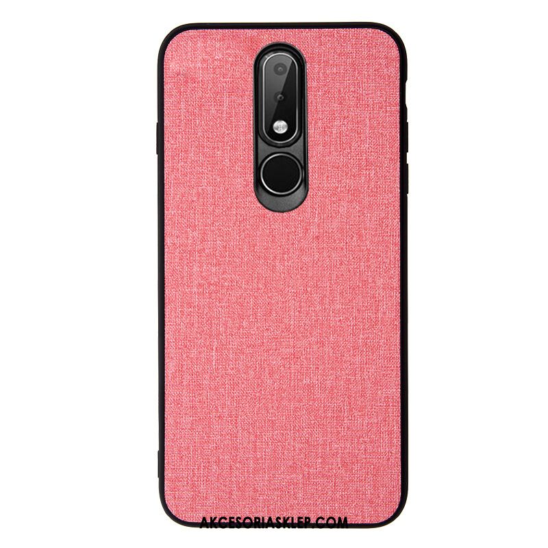 Futerał Nokia 6.1 Biznes Zielony Czerwony Płótno Antypoślizgowe Etui Sklep